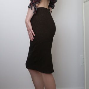 Lê Chateau Brown Pencil Skirt